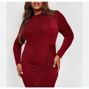 Dress plus bodycon red burgundy